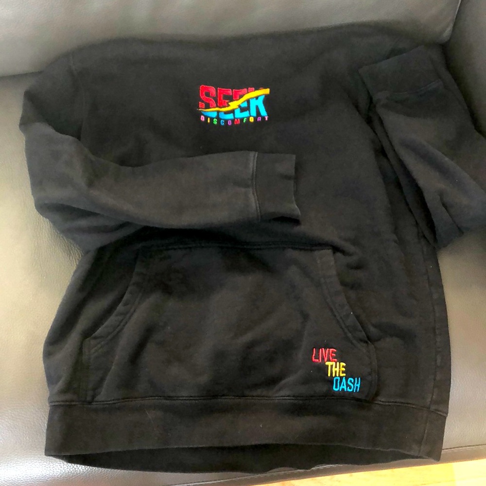 Seek Discomfort Hoodie with embroidery